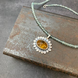 Bloom Pendant with Citrine and Green Apatite