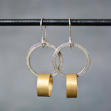 Brass and Sterling Dangle Earrings III