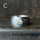Galaxy Stardust Ring with Rose Cut Diamond