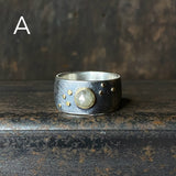 Galaxy Stardust Ring with Rose Cut Diamond