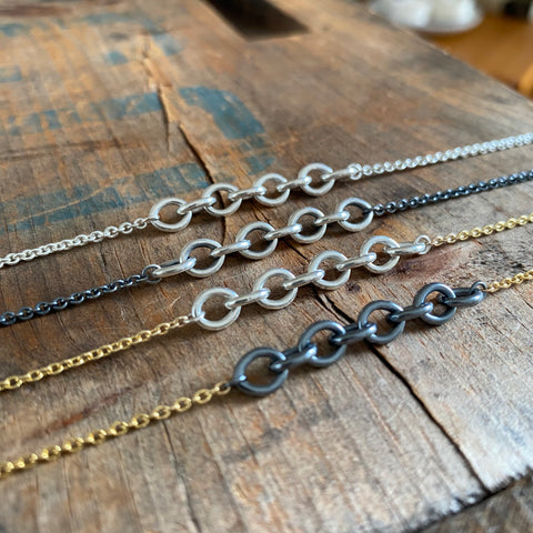 Lunar Mini Oval Link Necklace