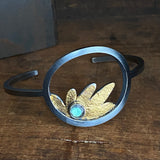 Flare Circle Cuff Bracelet with Labradorite