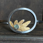 Flare Circle Cuff Bracelet with Labradorite
