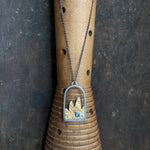 Flare Arch Pendant with Swiss Blue Topaz